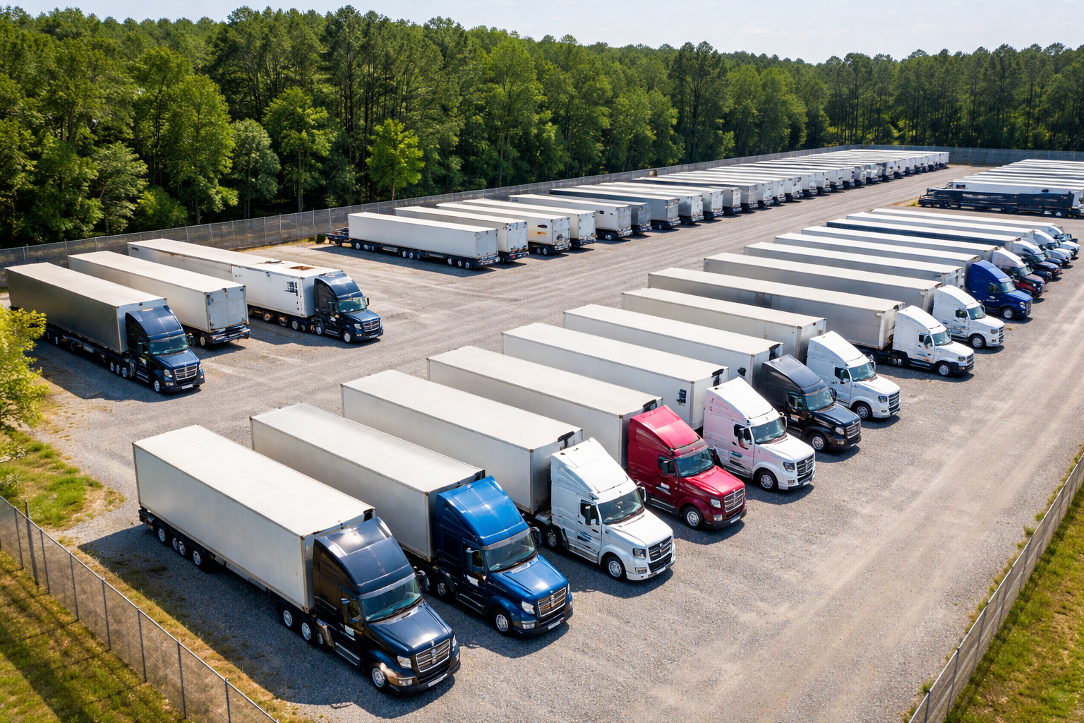 Typical truck parking layout